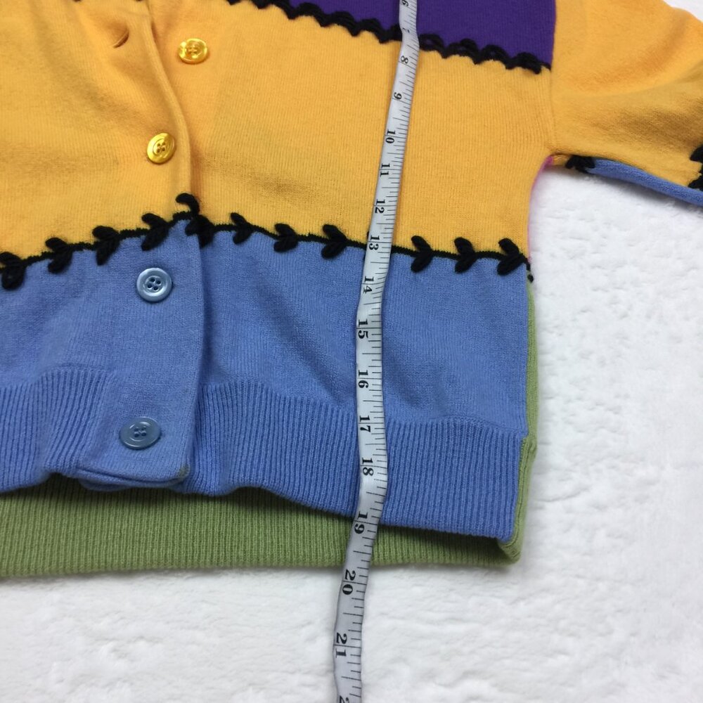 Moschino Couture Milano Sweater Cardigan Size 10 Womans Wool Cashmere Colorblock - Picture 10 of 16